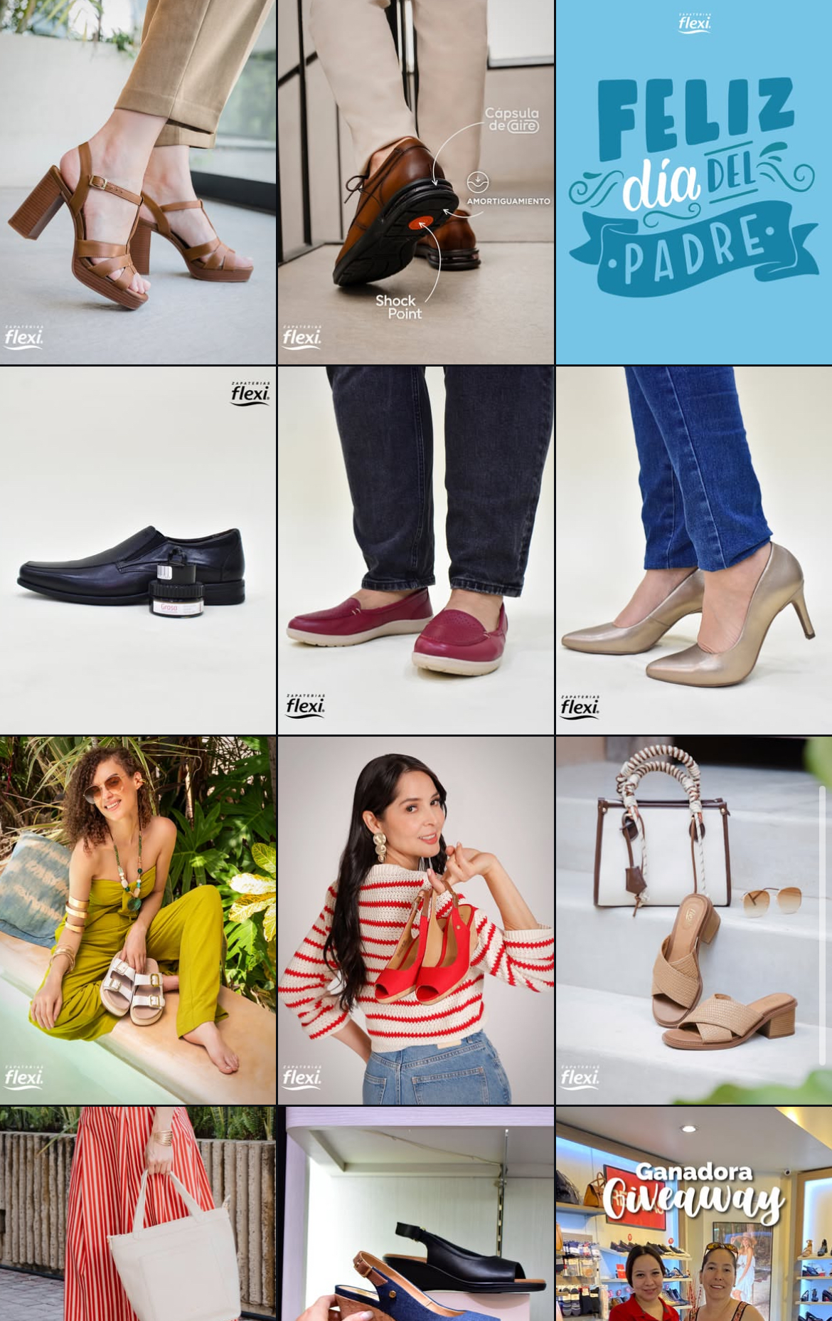 Feed de Instagram de la Zapatería Flexi Los Mochis